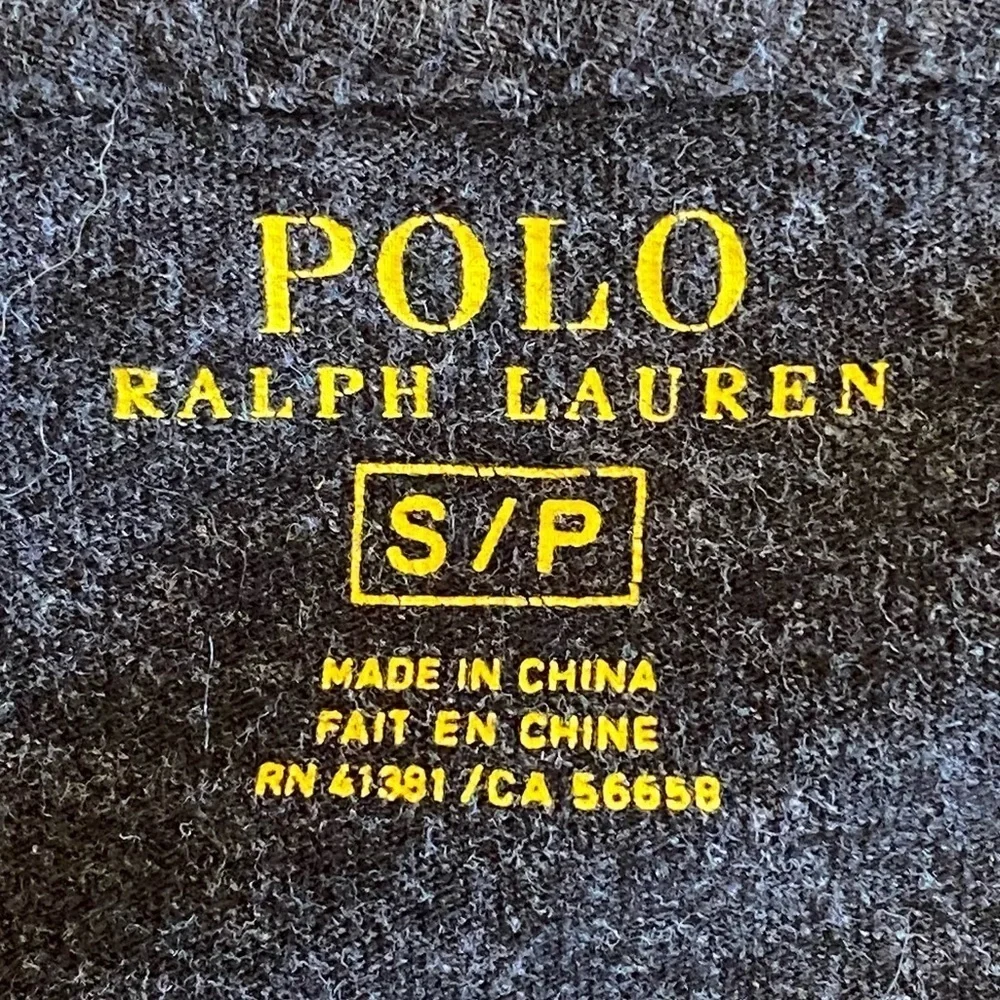 Polo Ralph Lauren Long Sleeve T-Shirt Top Size S Gray Pony Logo Preppy Casual